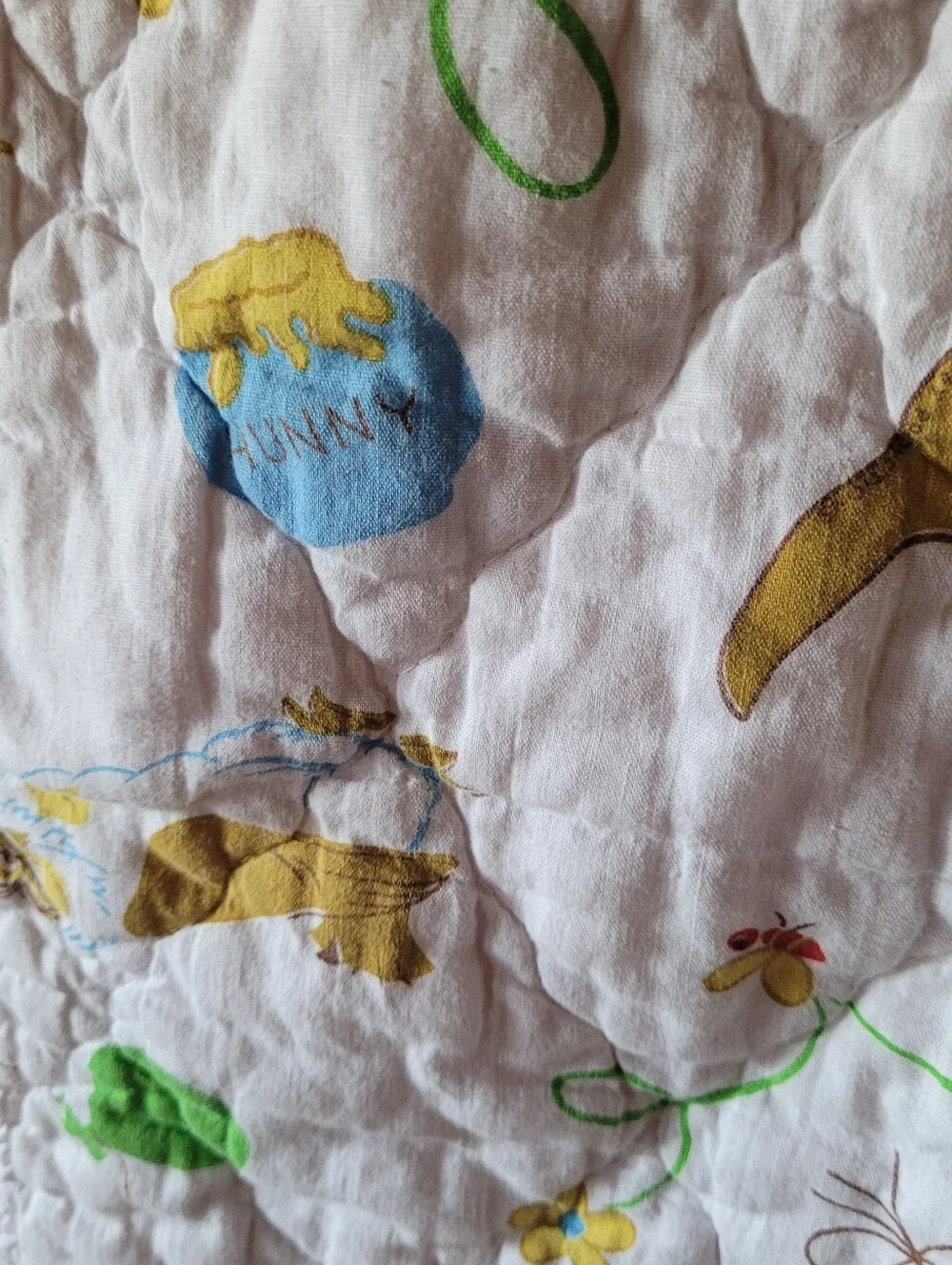 Vtg Winnie The Pooh Quilt Comforter Blanket Piglet Heffabee Eeyore Roo Balloons